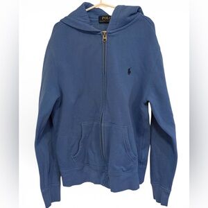 Boys blue Polo zip up hoodie size M